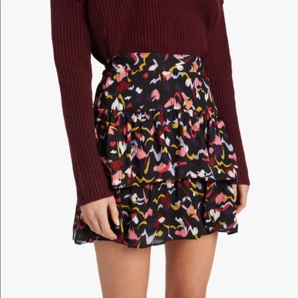 A.L.C. Baxter Printed Tiered Ruffle Mini Skirt